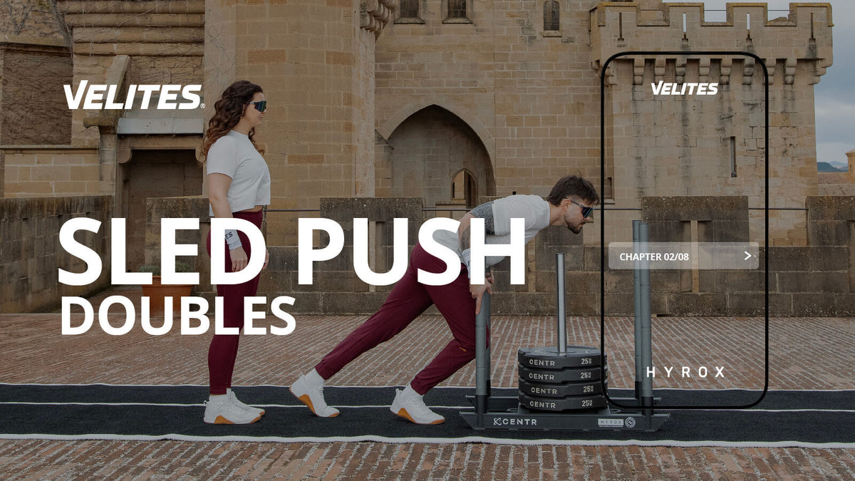 Guía Sled Push para competición HYROX dobles de Velites