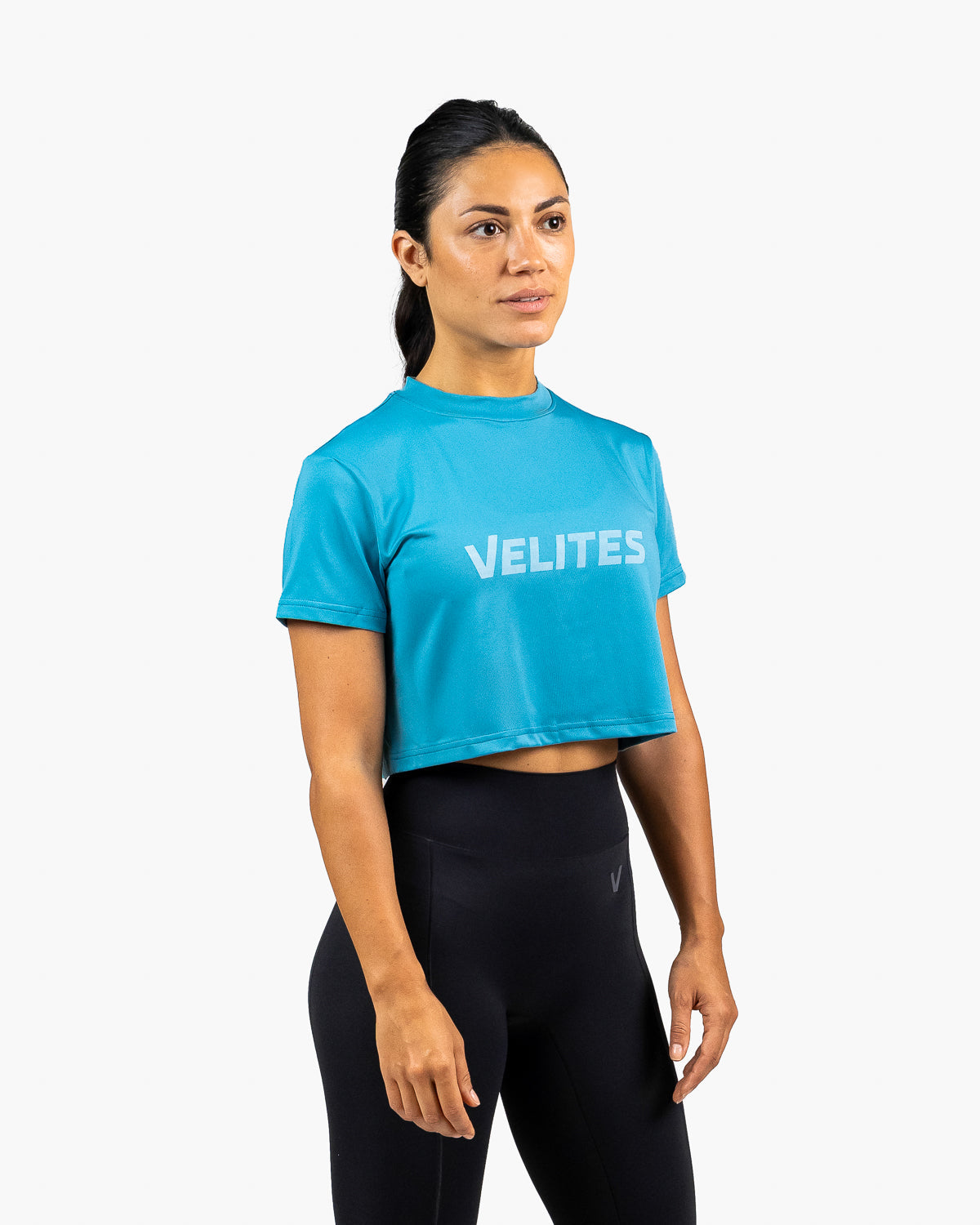 Velites Holo t-shirt crop da donna tre-quarti color_ultramarine