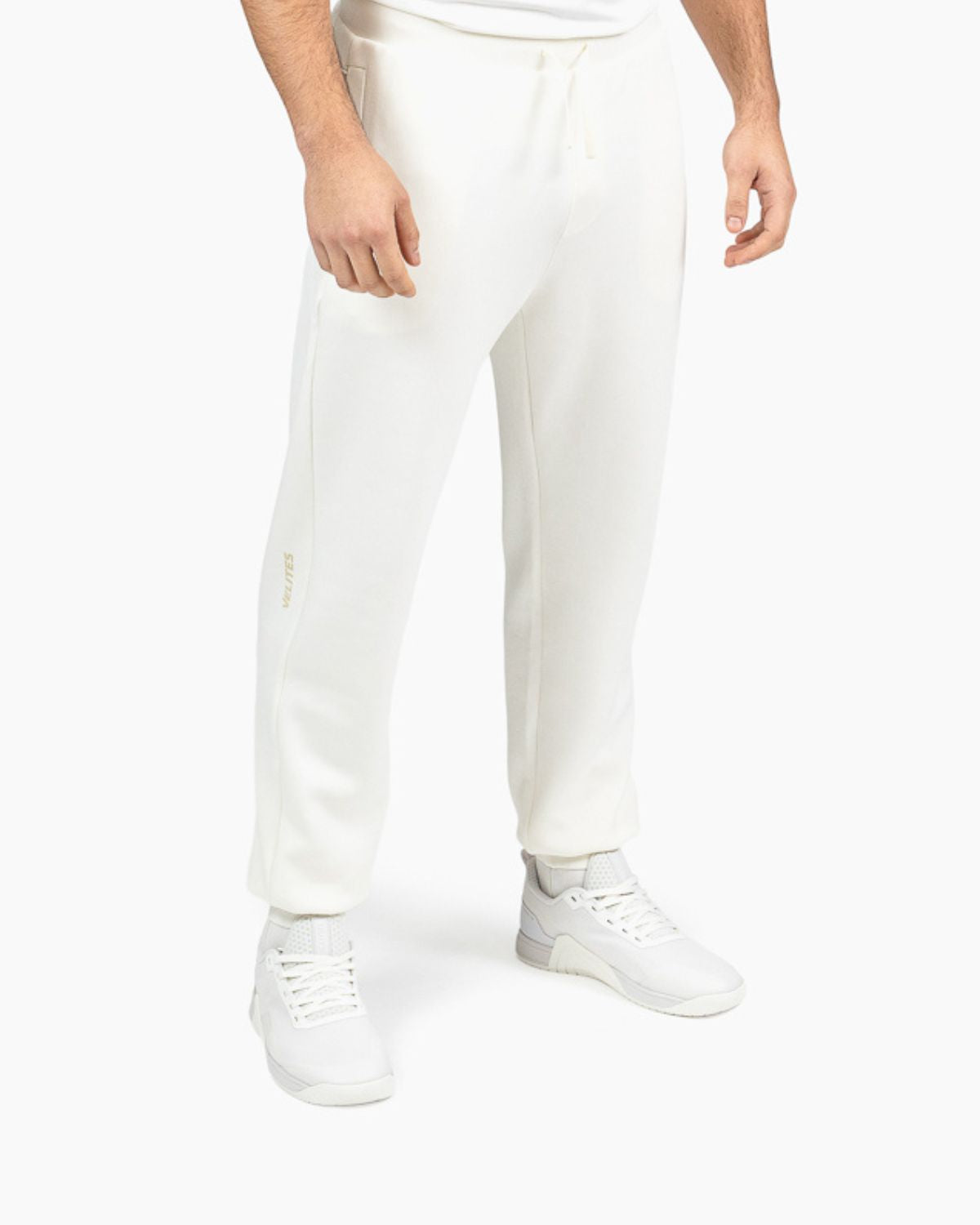 Holo Velites unisex sweetpants front color_Pearl