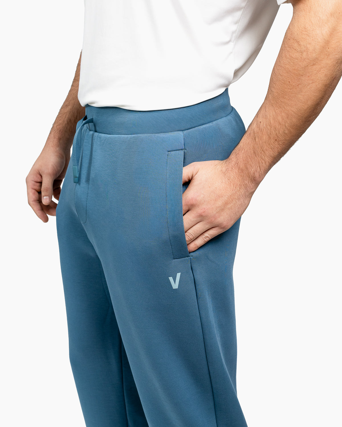 Holo Velites unisex sweetpants zippered pocket color_Denim Blue
