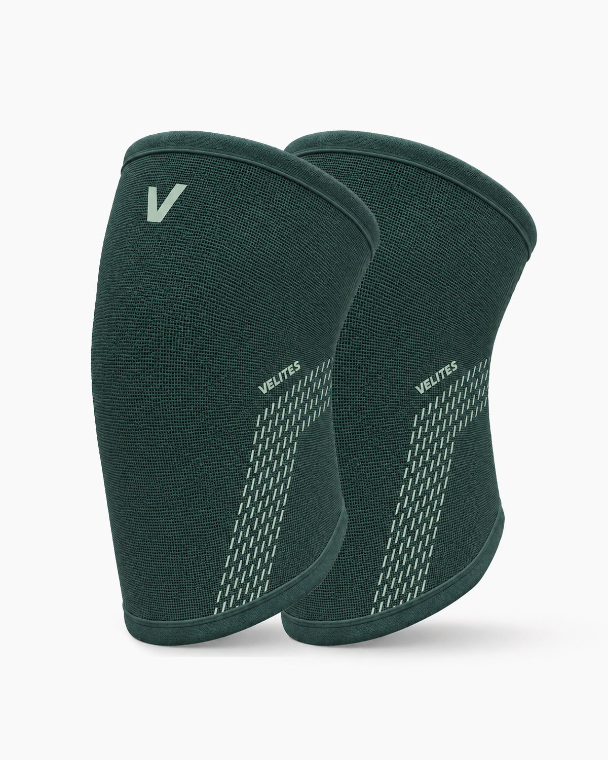Pair of VELITES POWER 5 mm knee sleeves side view green