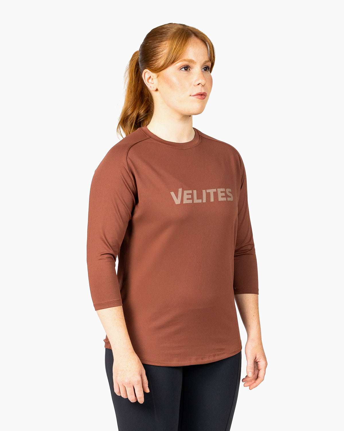 Velites Holo 3/4 Sleeve Tee colore_chestnut