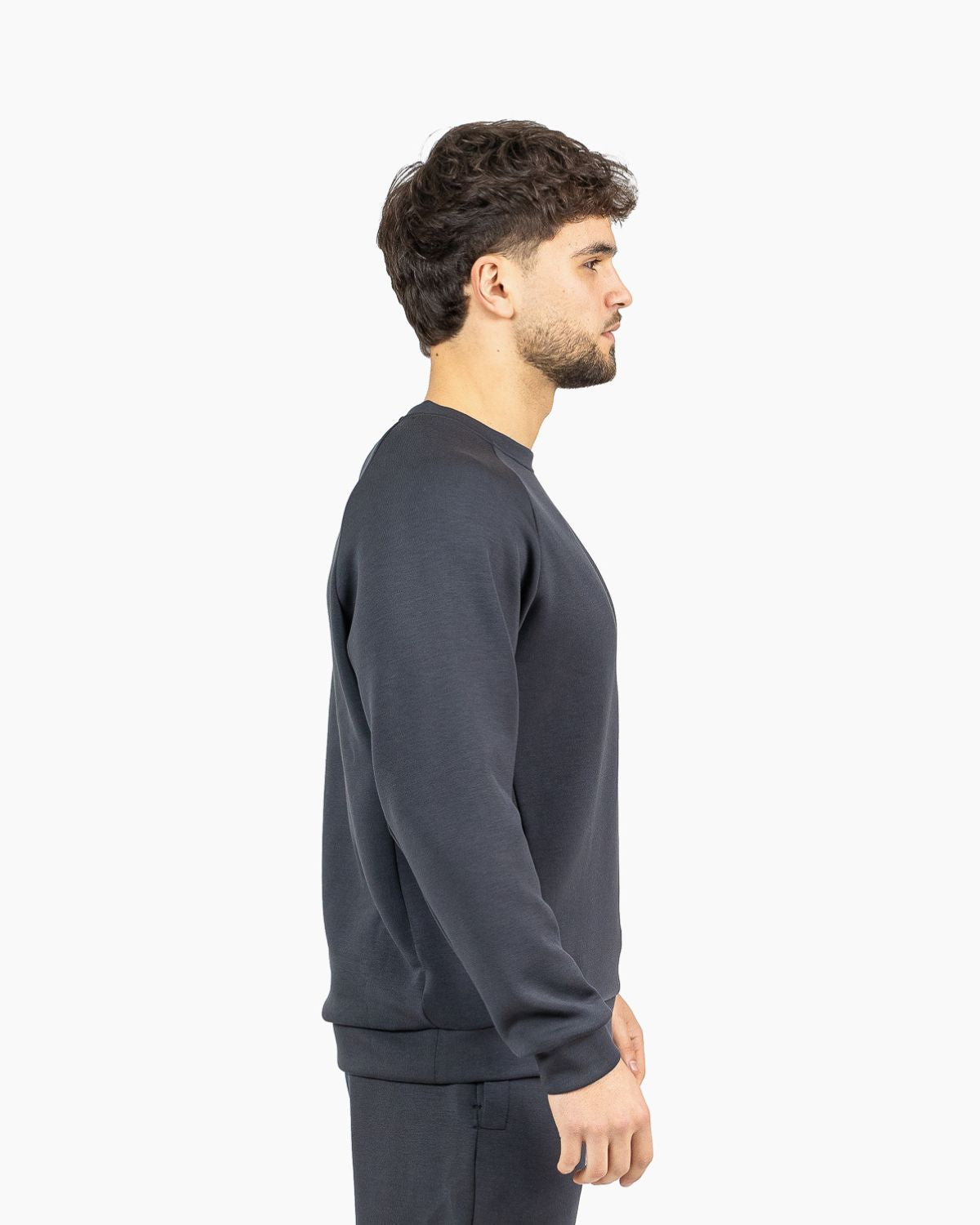 Men's crewneck sweatshirt Holo Velites side view color_Black