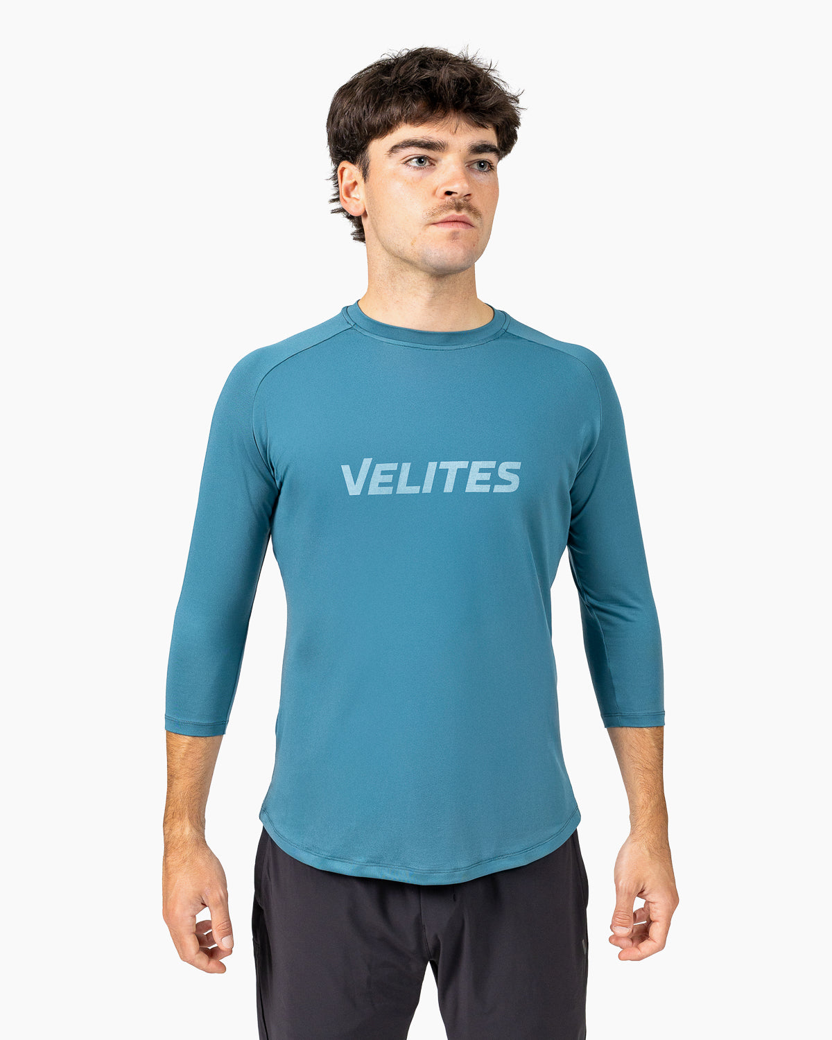Velites Holo 3/4 Sleeve Tee frontale colore_Denim Blue