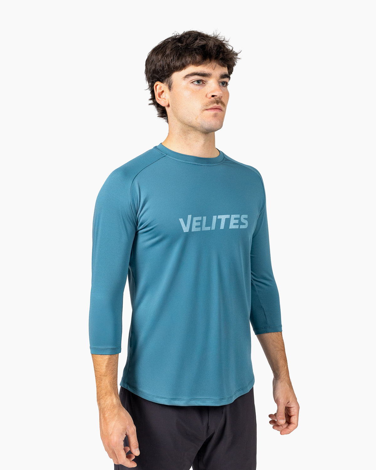 Velites Holo 3/4 Sleeve Tee colore_Denim Blue