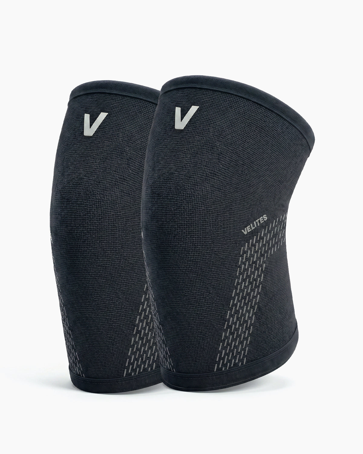 Pair of VELITES POWER 5 mm knee sleeves side view black