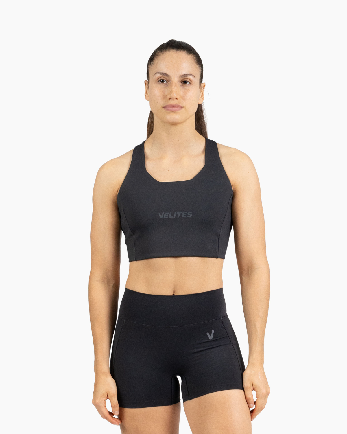 High neck bra Holo Velites front color_Black