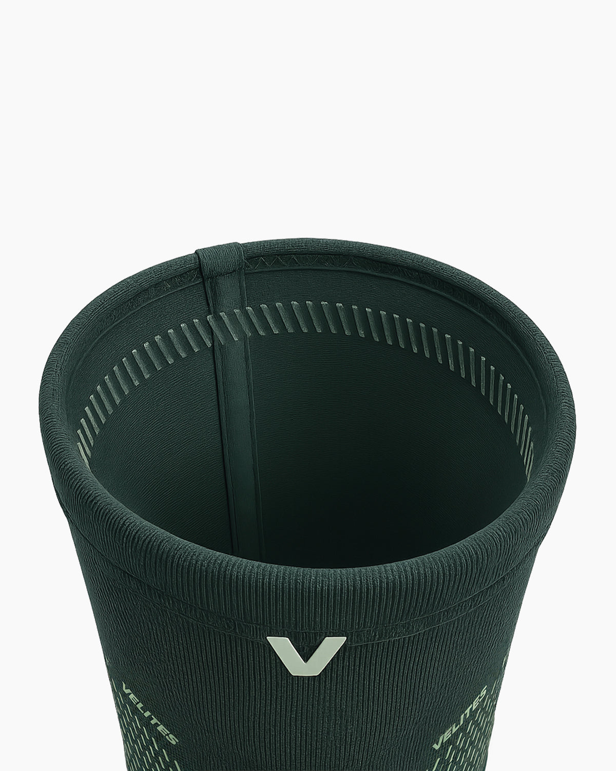 VELITES POWER 5 mm knee sleeve top detail green