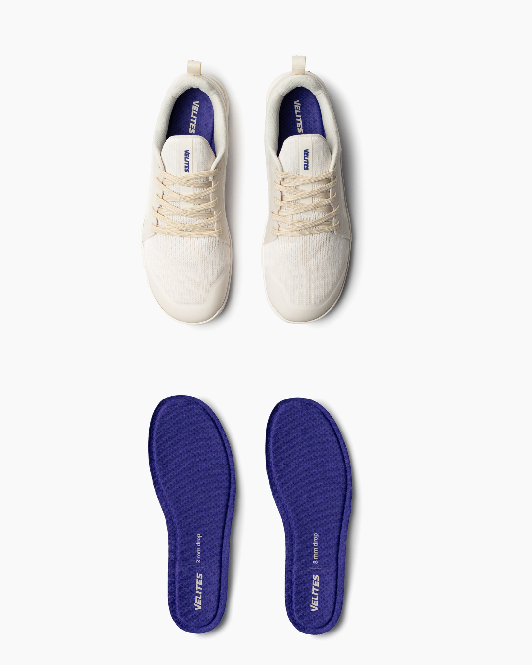 Barefoot training shoes and insoles Minimal 1.0 Velites color Cream top view