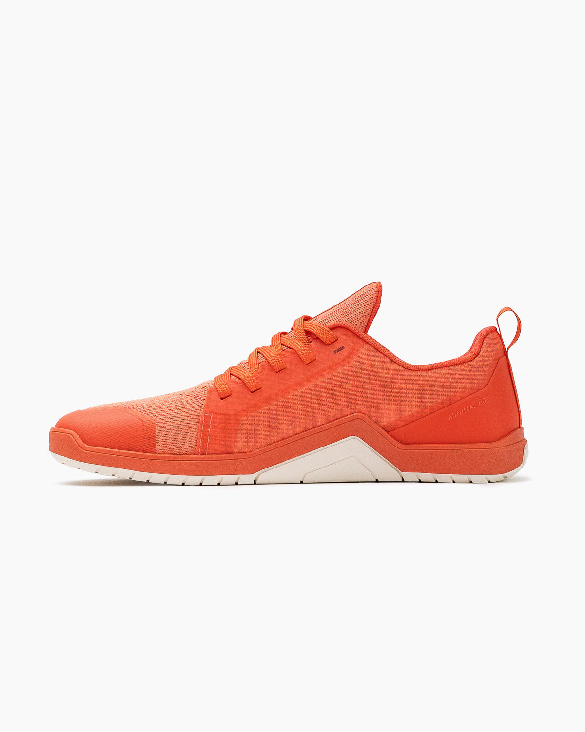 Barefoot training shoes Minimal 1.0 Velites color Coral red left side view