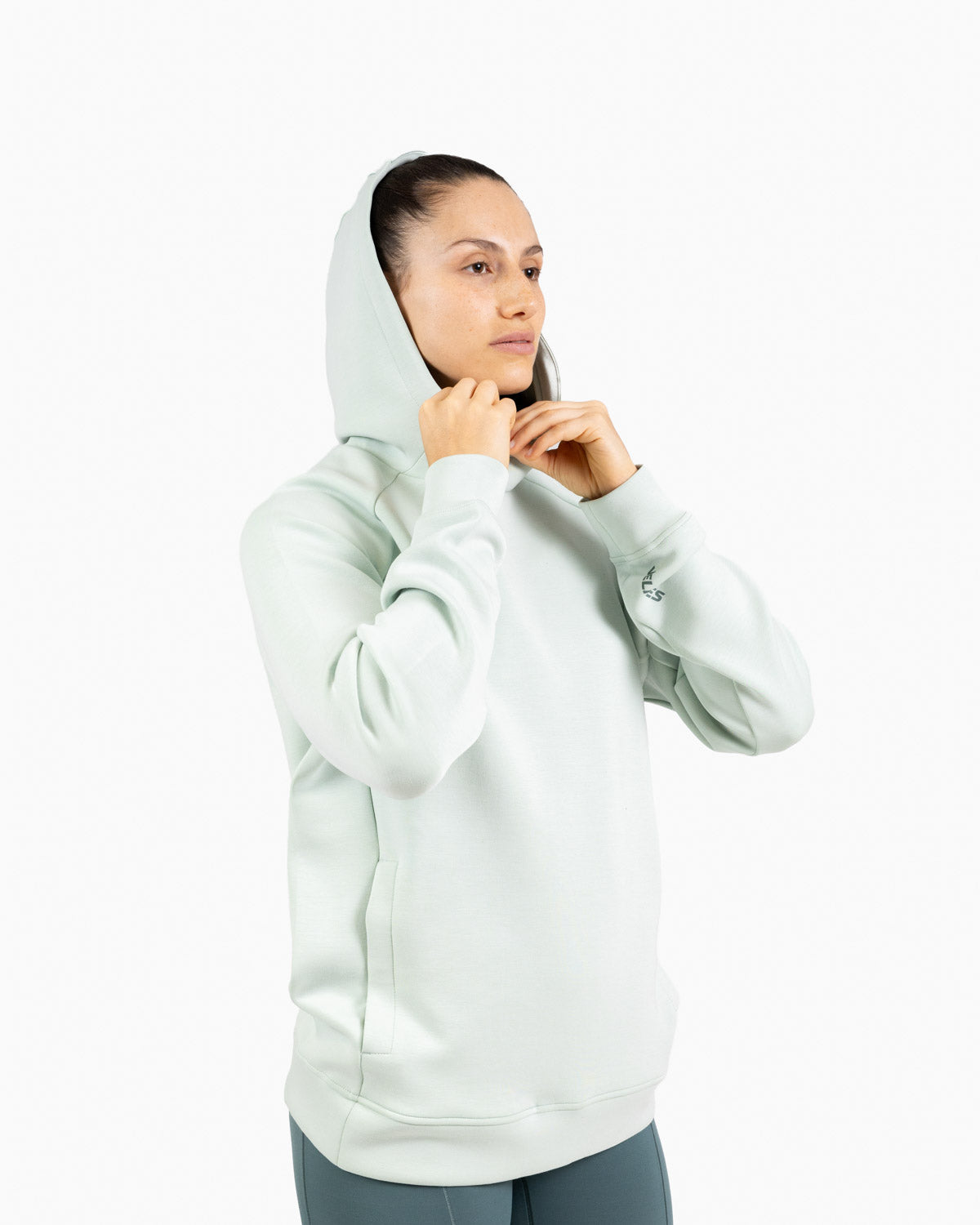 Holo women's hooded sweatshirt Velites hood detail color_Mojito