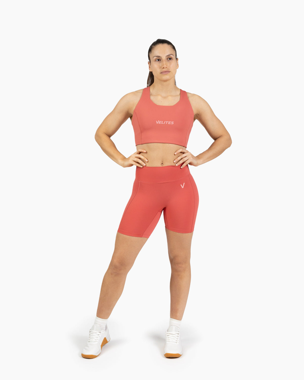 Women's Holo Mid-Length Leggings Velites exercise color_Raspberry