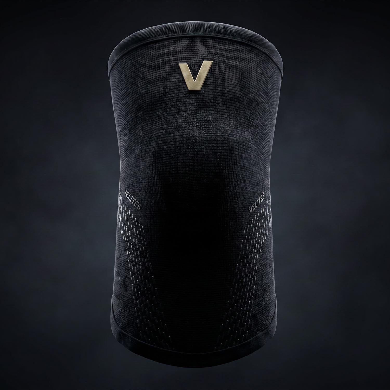 VELITES POWER 5 mm knee sleeve front view black