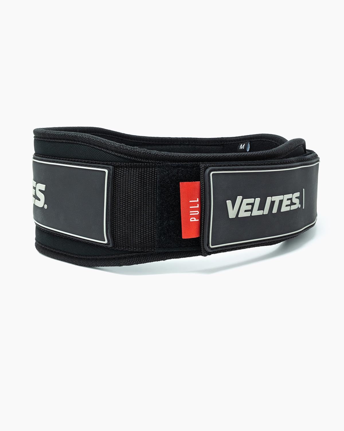 Velites weightlifting belt for CrossFit and functional training, three-quarter view — black