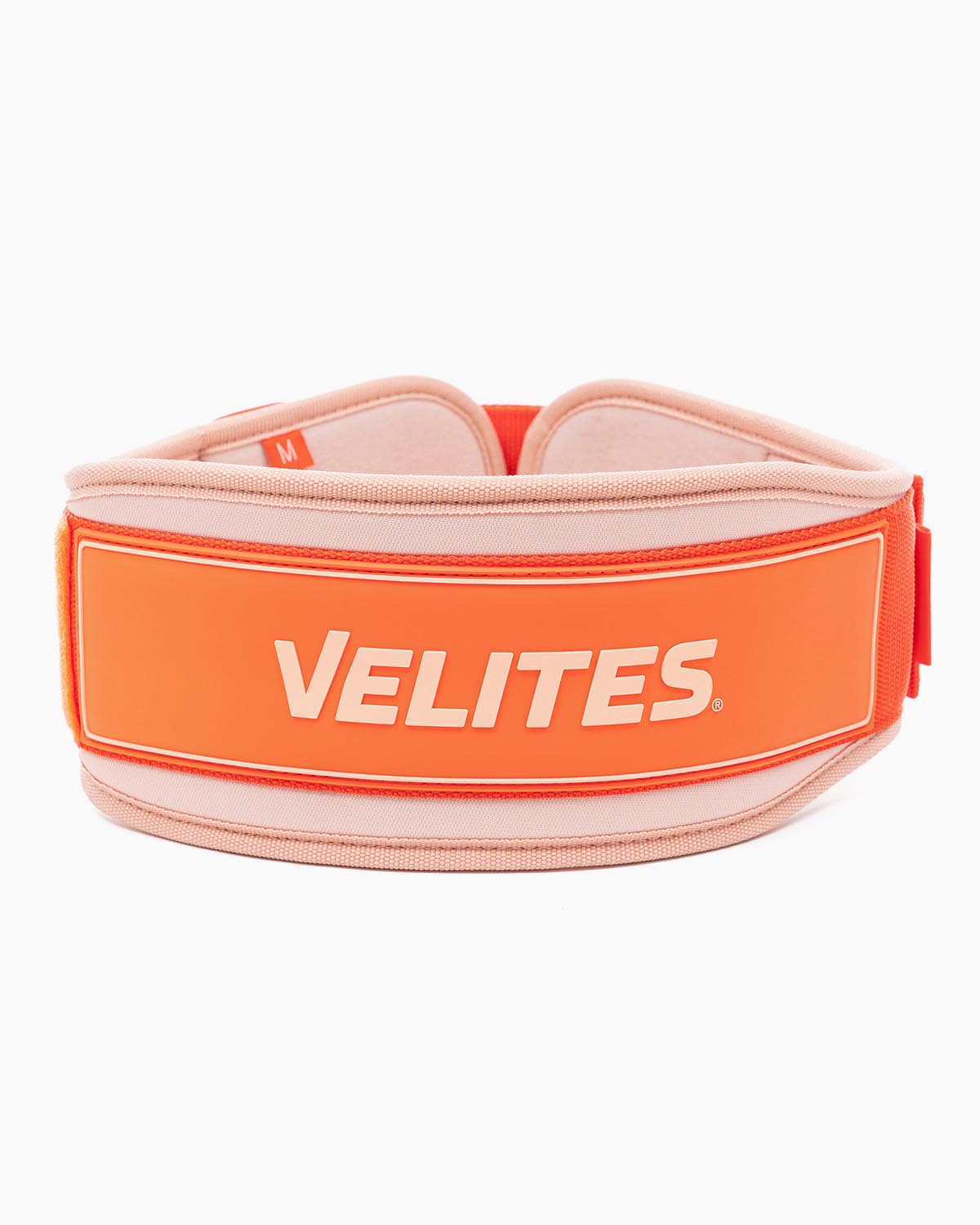 Velites weightlifting belt for CrossFit and functional training — orange and white