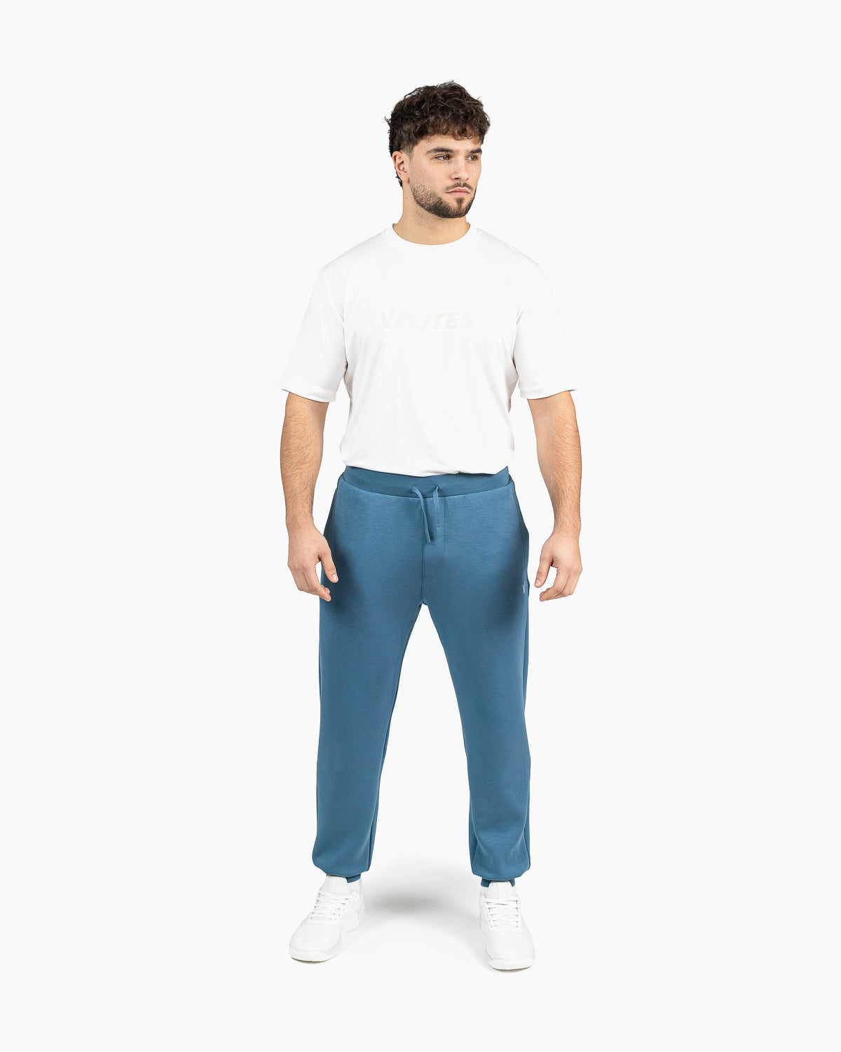 Holo Velites unisex sweetpants man front color_Denim Blue