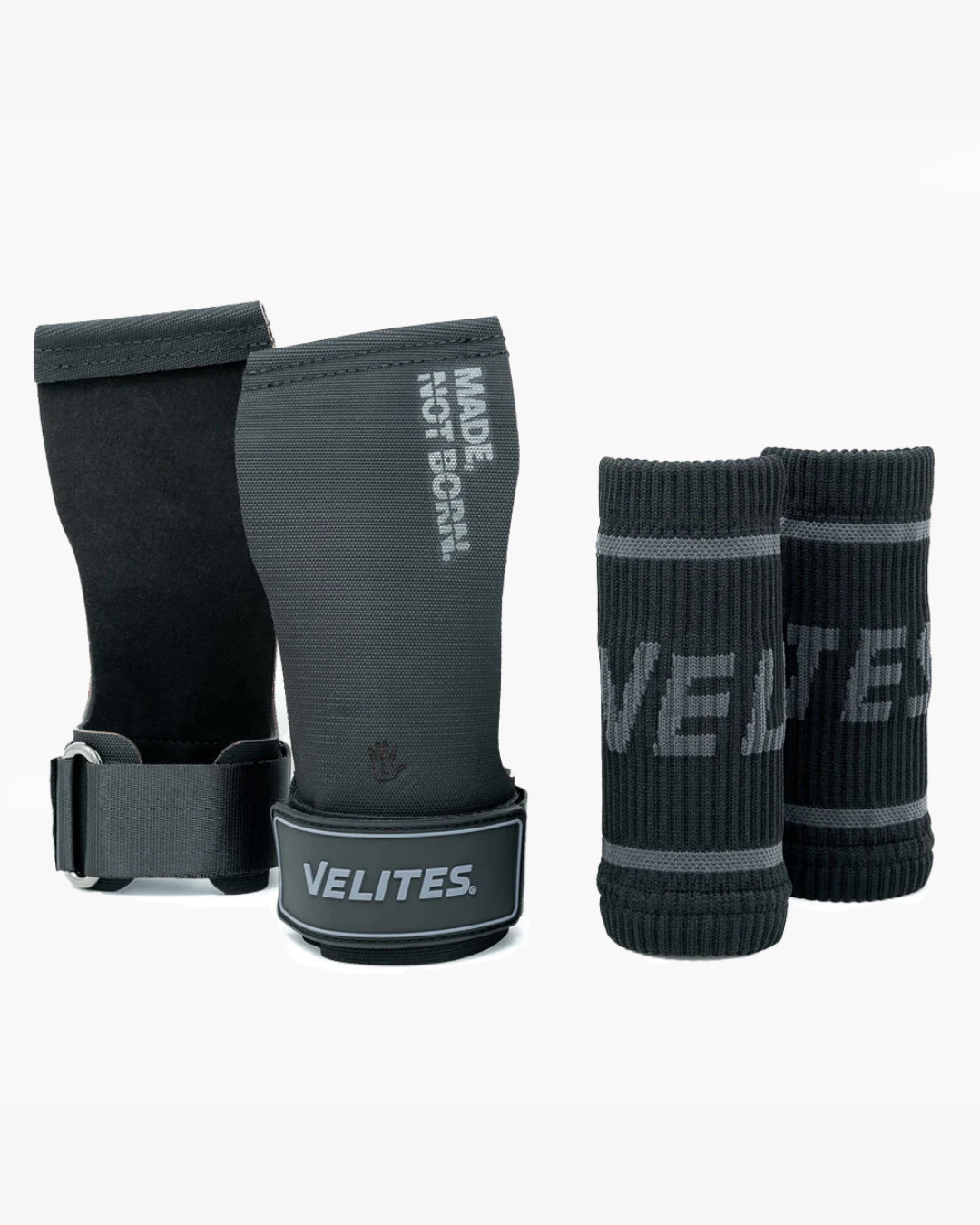 Velites All Terrain hand grips and wrist wraps dark grey