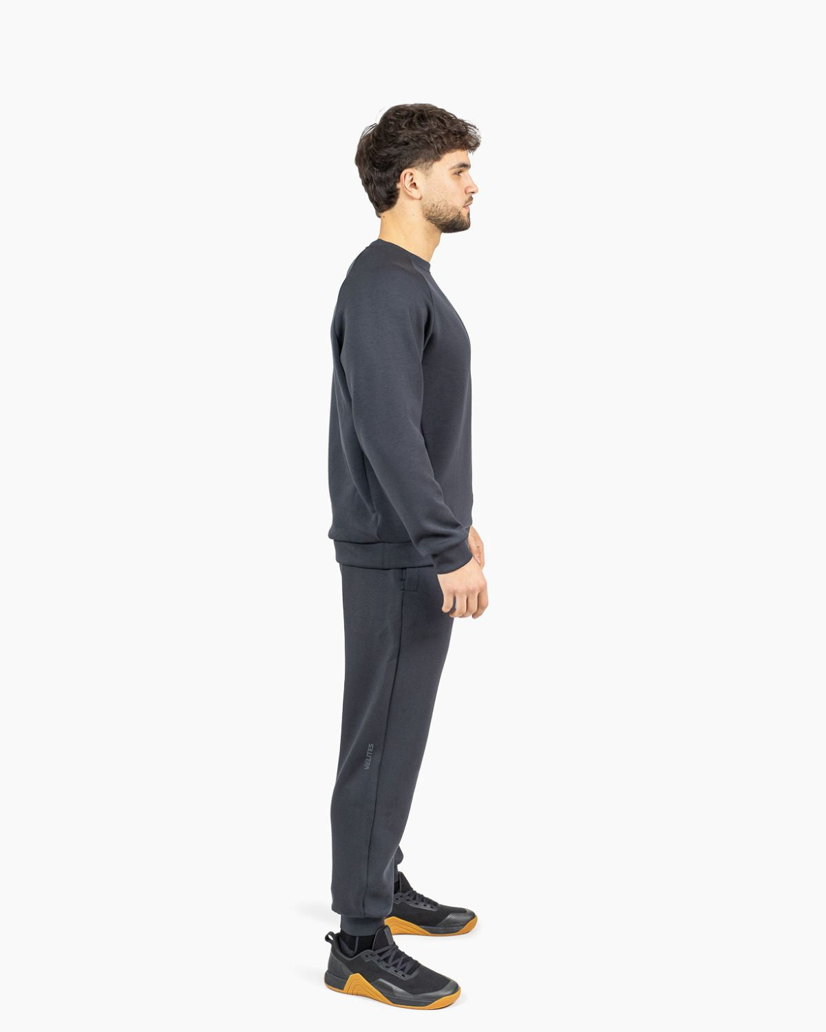 Men's crewneck sweatshirt Holo Velites full side view color_Black