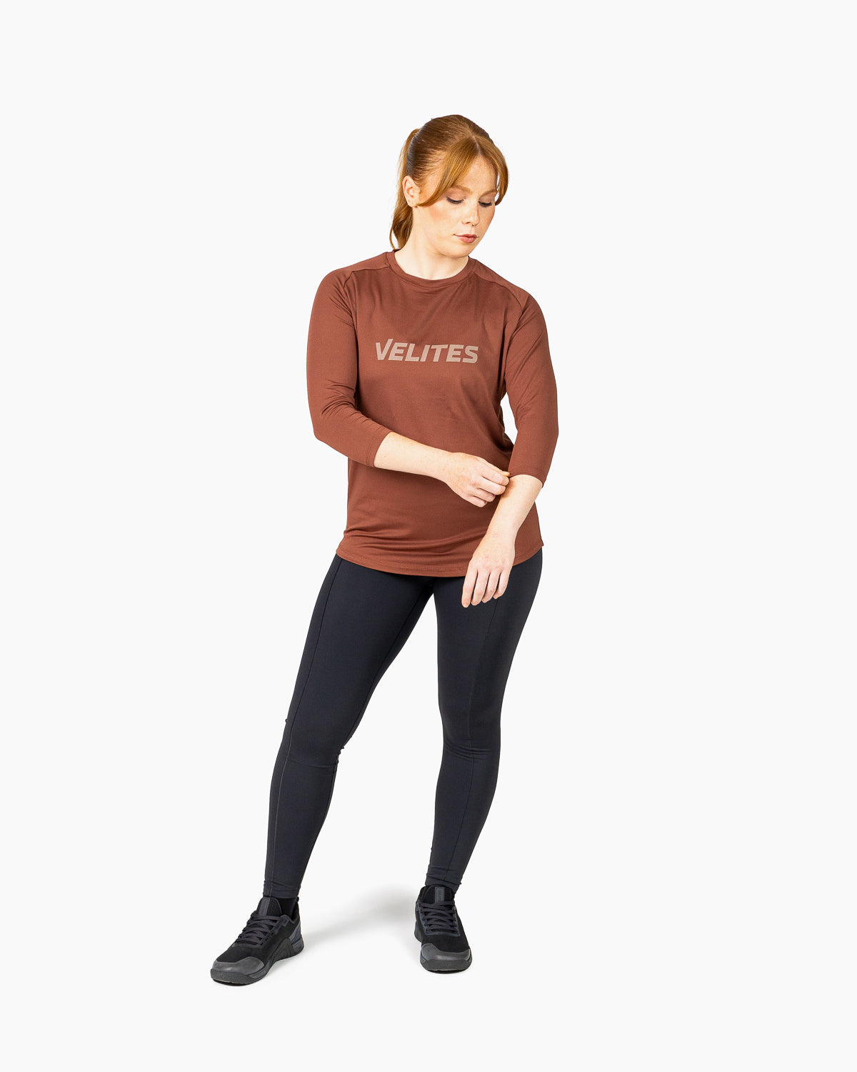 Velites Holo 3/4 Sleeve Tee maniche colore_chestnut