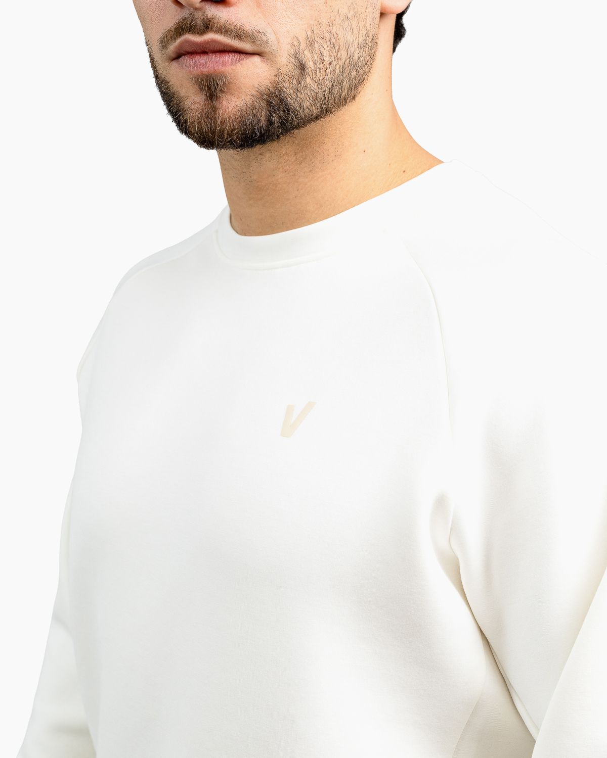 Men's crewneck sweatshirt Holo Velites detail color_Pearl