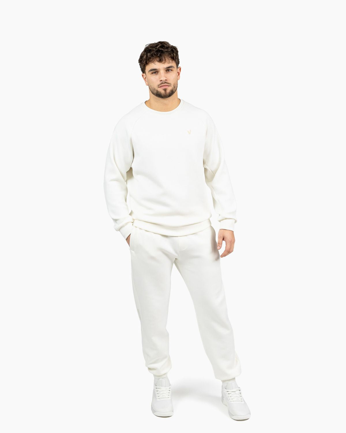 Men's crewneck sweatshirt Holo Velites standing color_Pearl