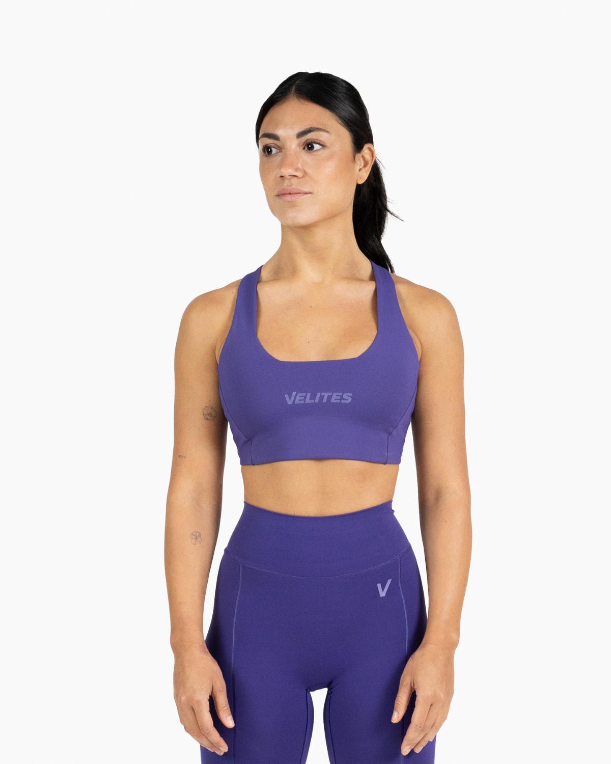 Low neck bra Holo Velites front color_Witchy purple