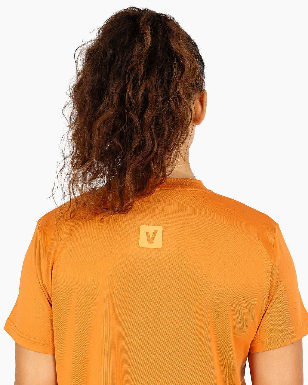 Velites Holo t-shirt crop da donna dietro color_Foxy Orange