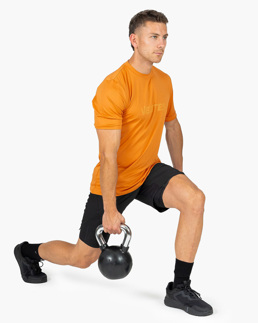 Velites Holo T-shirt in allenamento affondo colore_Foxy Orange