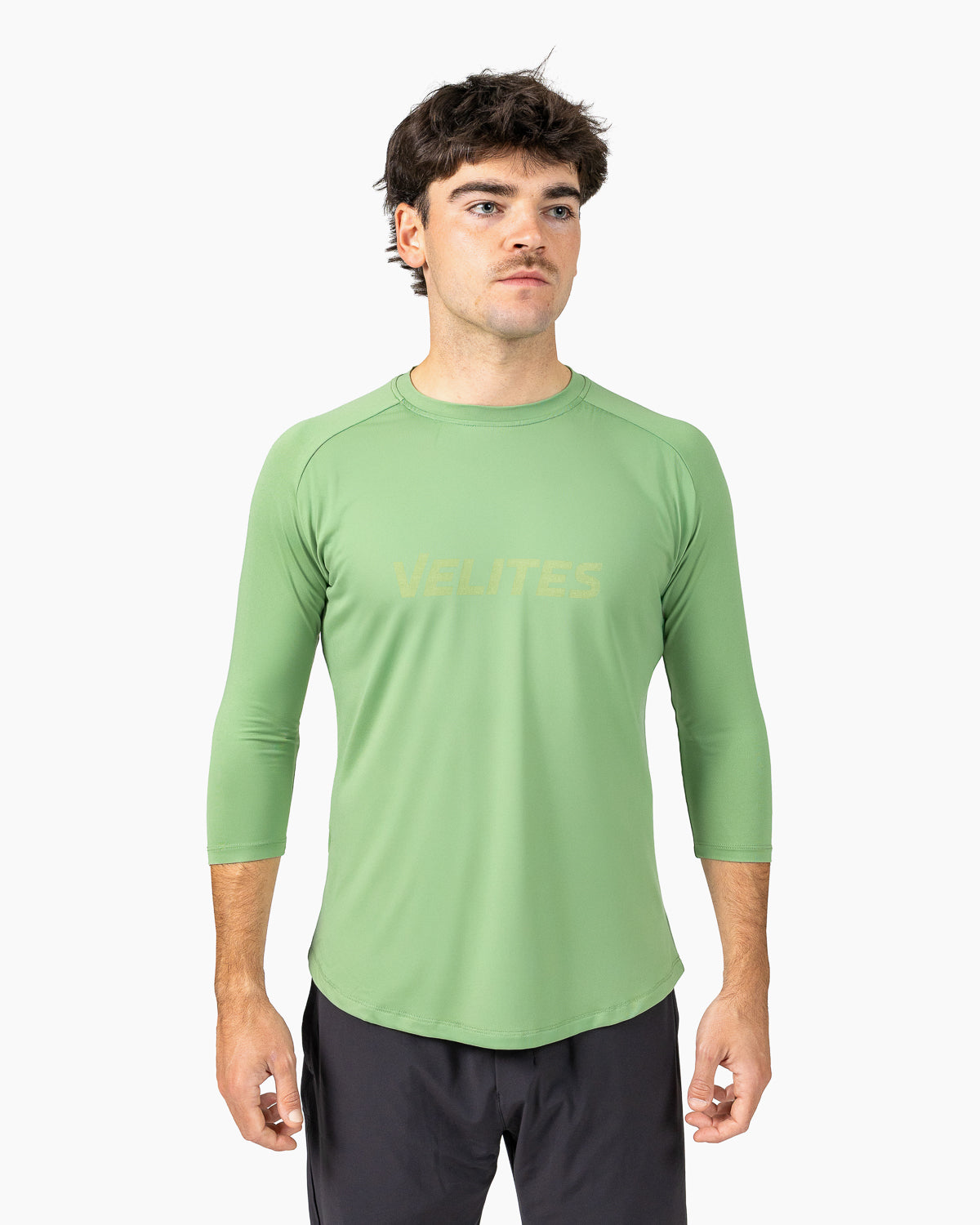 Velites Holo 3/4 Sleeve Tee front color_North Moss
