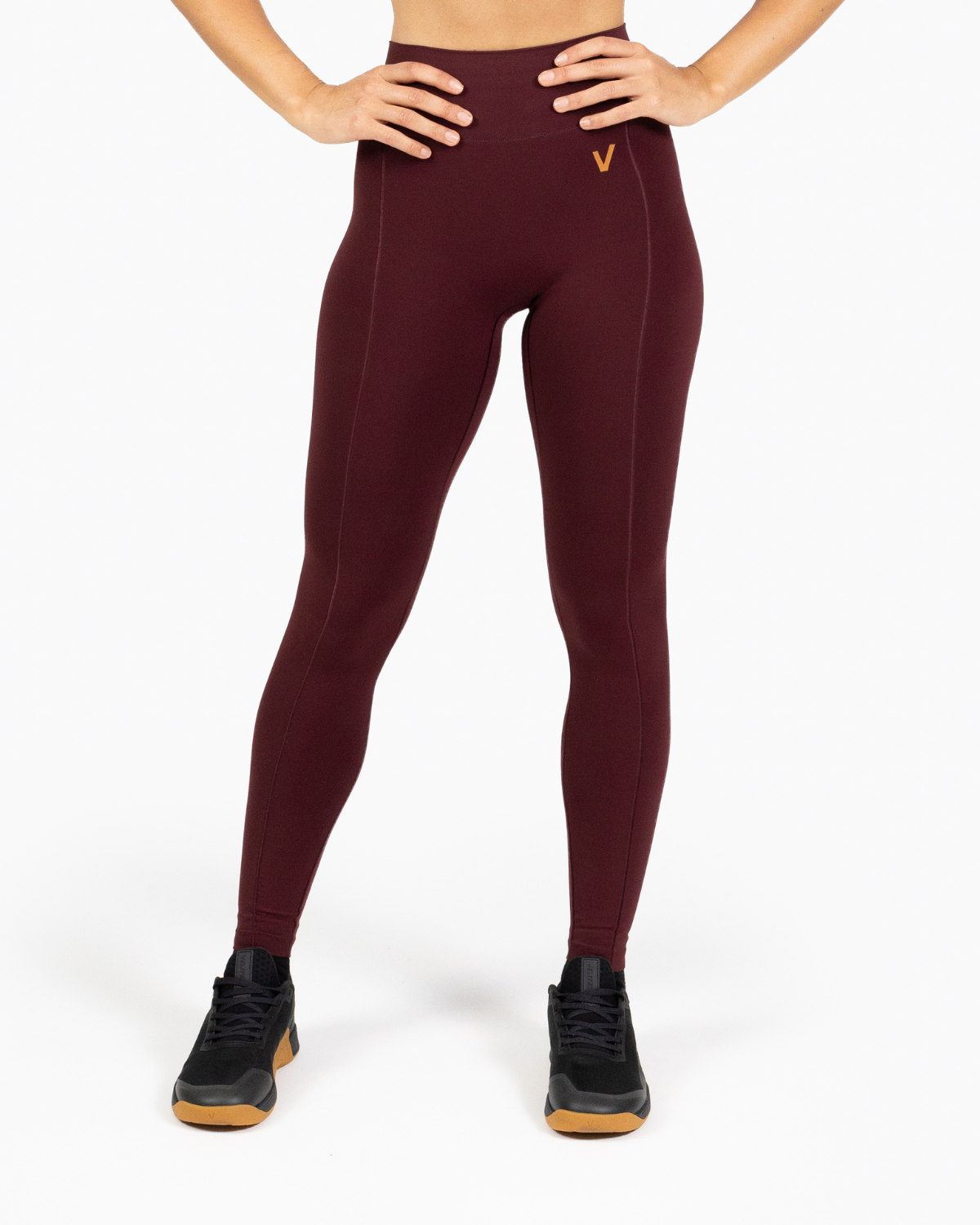 Velites Holo women's long legging front color_Pomegranate