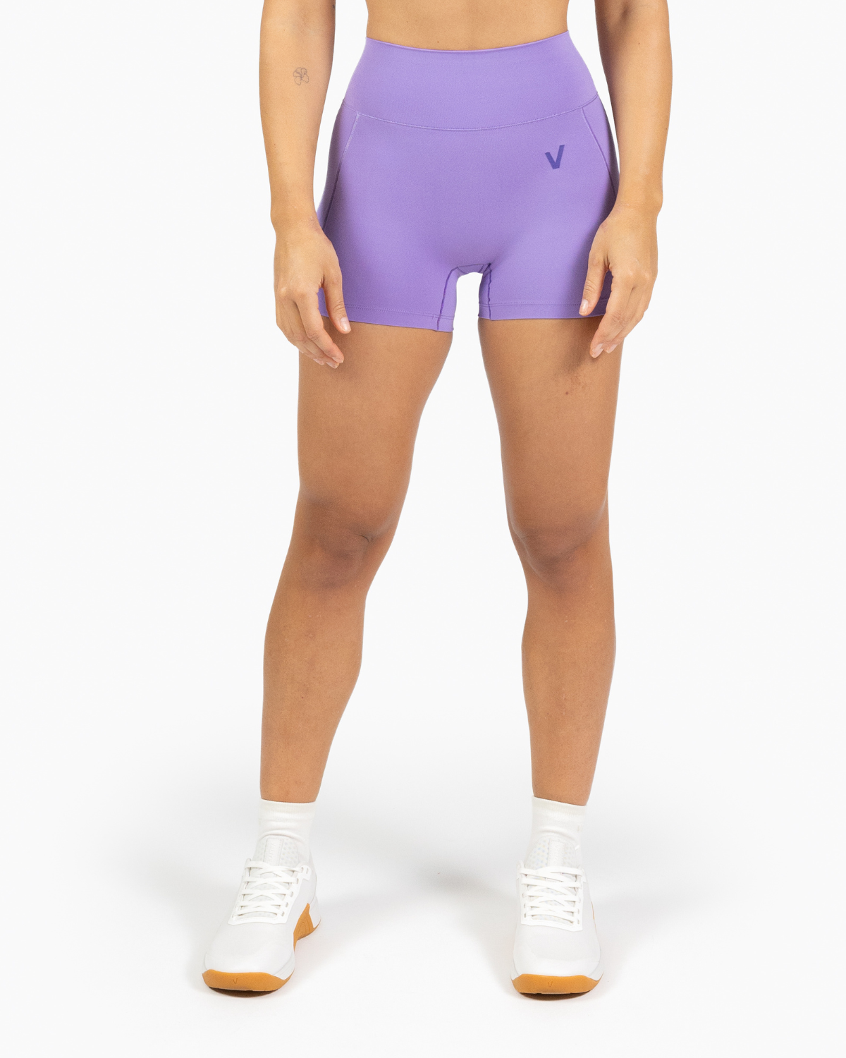 Velites women's Holo short legging front color_Wisteria
