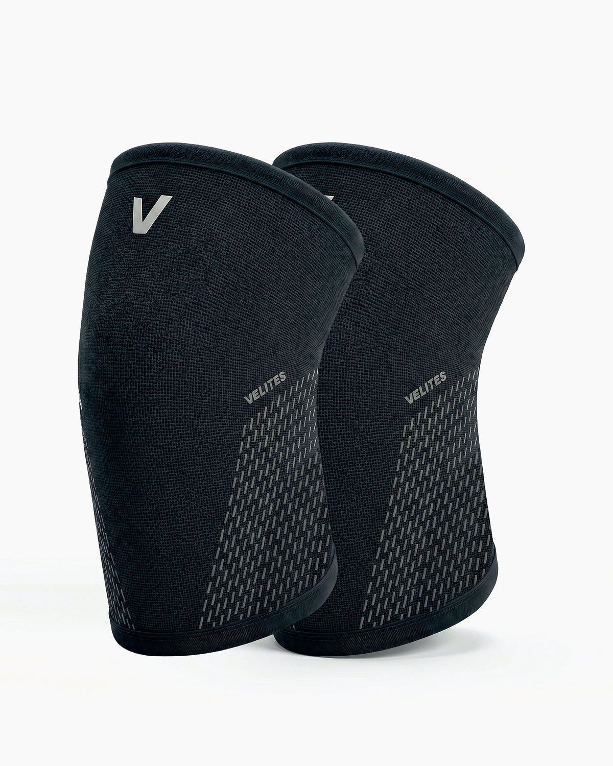 Pair of VELITES POWER 7 mm knee sleeves side view black