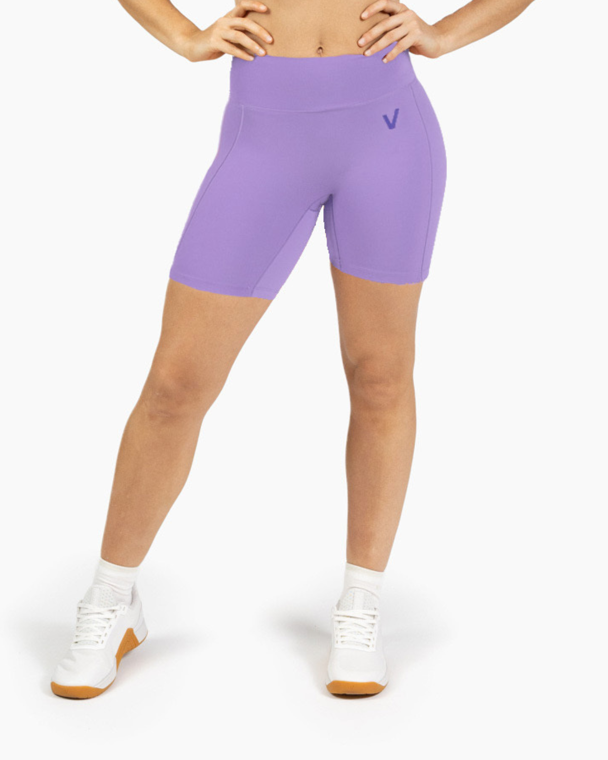 Women's Holo Mid-Length Leggings Velites front color_Wisteria