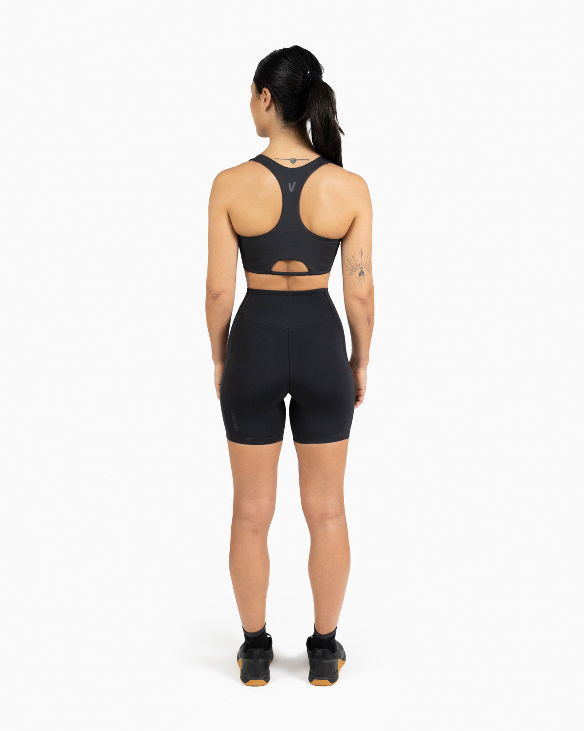 Women's Holo Mid-Length Leggings Velites back color_Black