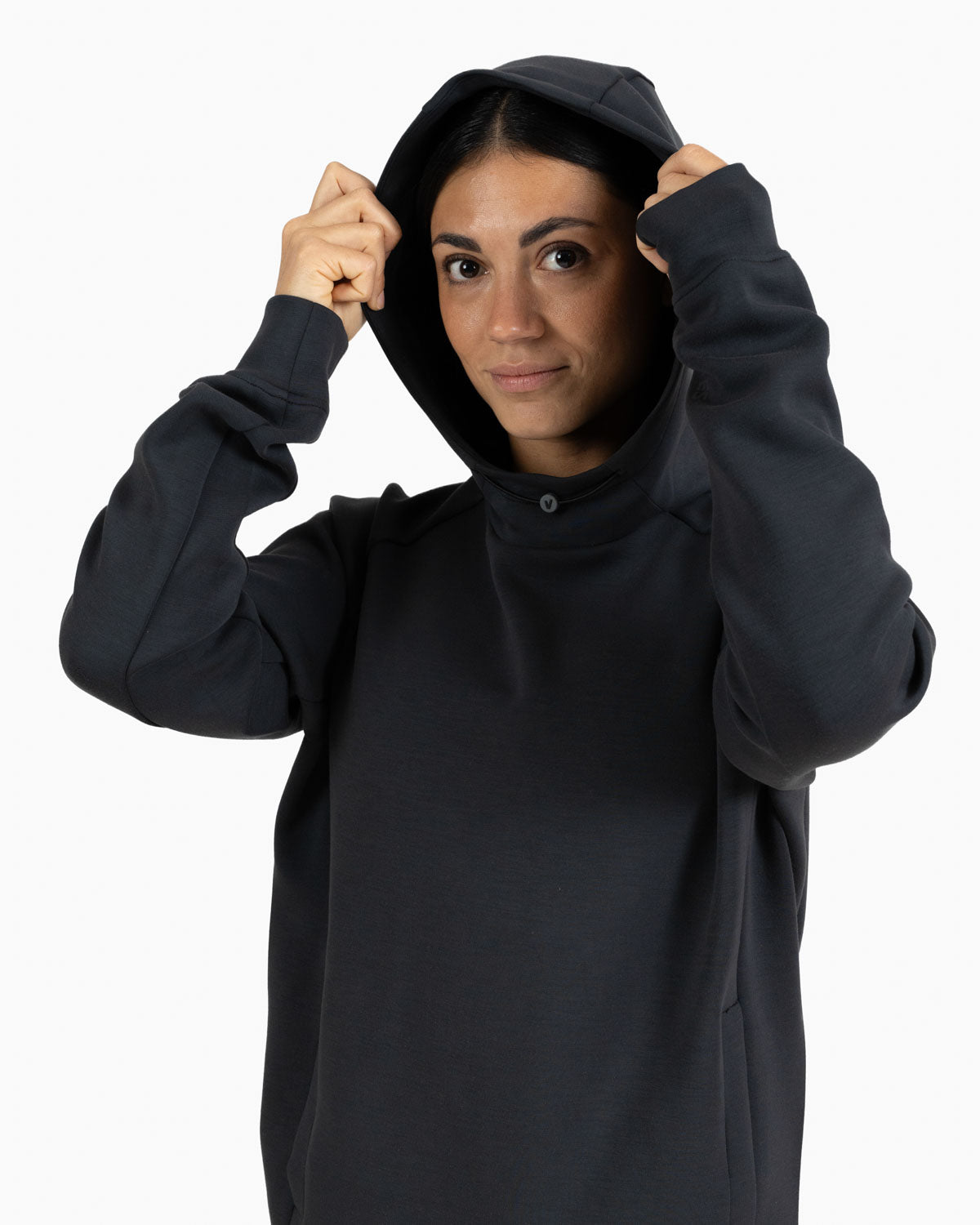 Holo men's hooded sweatshirt Velites hood detail color_Black