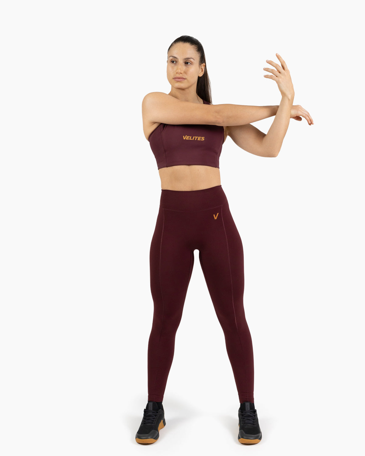 Velites Holo women's long legging workout color_Pomegranate
