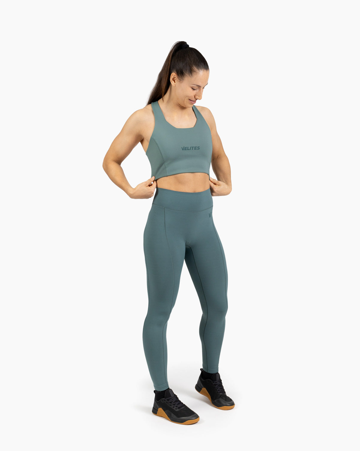 Velites Holo women's long legging workout color_Pine green