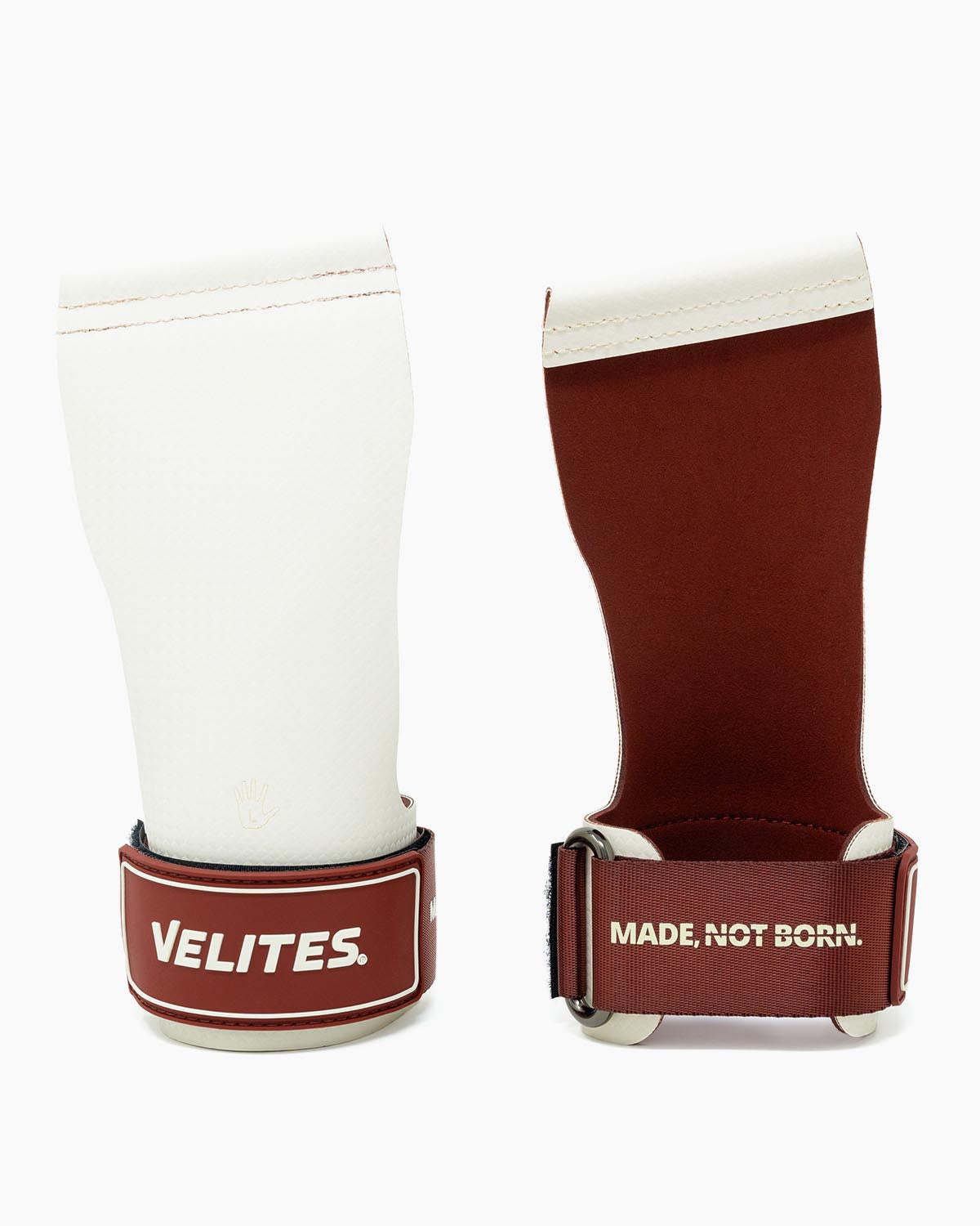 Quad Ultra no-chalk grips brown and white