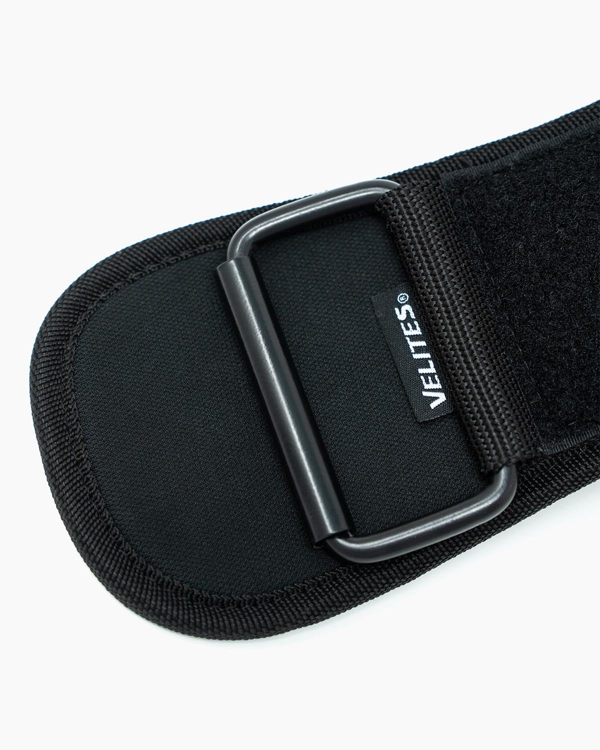 Buckle detail of the Velites weightlifting belt for CrossFit — black