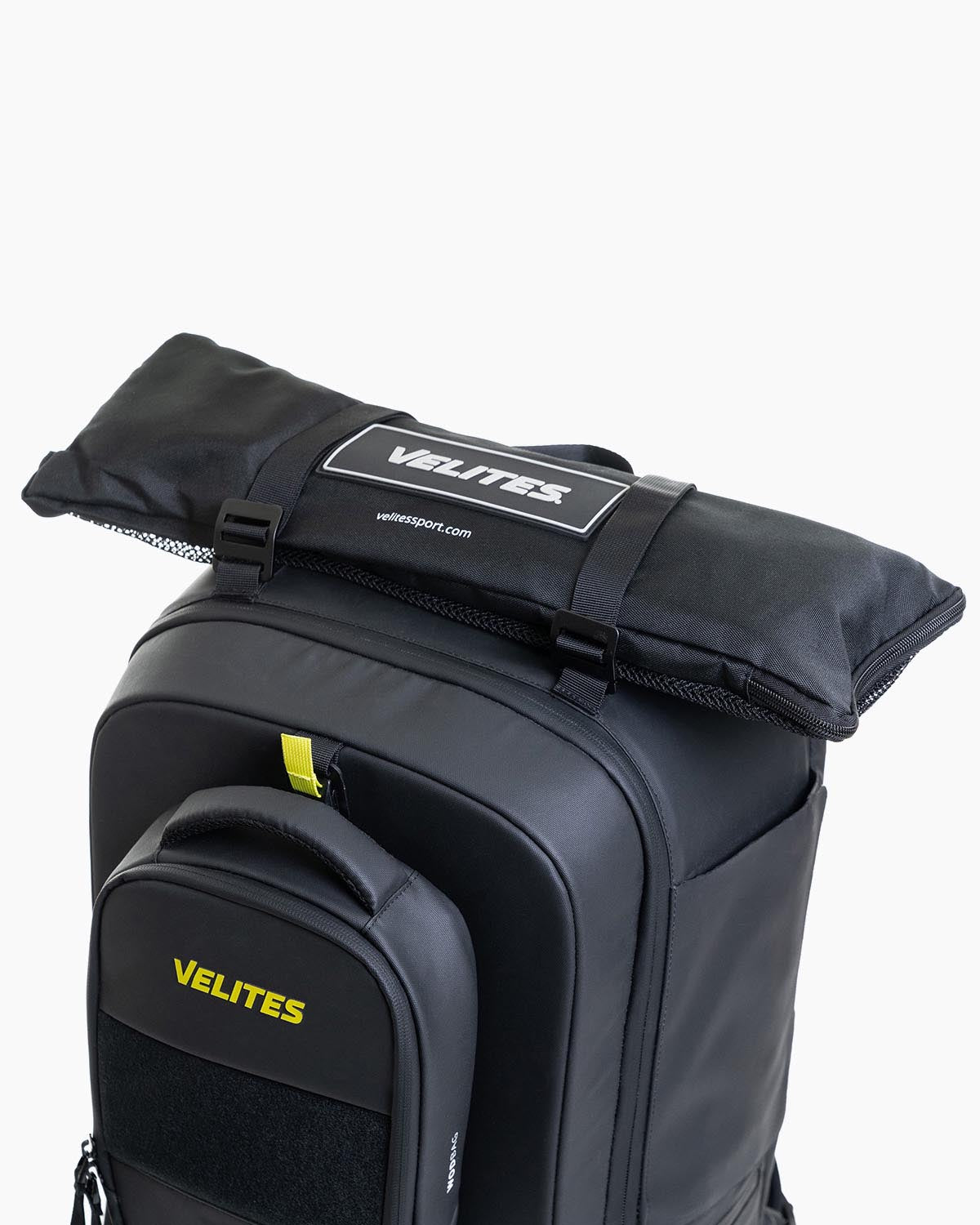 Top view of Velites Storm backpack carry bag in black